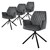 Dining chair set of 4 swivel with backrest and armrests anthracite Kitchen chair with microfiber velvet cover ML design