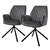 Dining chair set of 2 swivel with armrest &amp; backrest anthracite velvet ML design