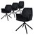 Dining chair set of 4 swivel with backrest and armrests black Kitchen chair with microfiber velvet cover ML design