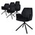 Dining chair set of 6 swivel with backrest and armrests black Kitchen chair with microfiber velvet cover ML design