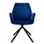 Cadeira de jantar giratória com braço e encosto em veludo azul escuro com design ML