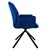 Cadeira de jantar giratória com braço e encosto em veludo azul escuro com design ML