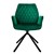 Drejelig spisebordsstol med armlæn og ryglæn i mørkegrønt fløjl ML-design