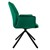 Cadeira de jantar giratória com braço e encosto em veludo verde escuro com design ML