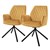 Dining scaun set de 2 pivotant cu bra? ?i spatar mu?tar galben catifea ML design