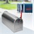 ML-Design US Mailbox mit schwenkbarer Fahne und Standfuß, silber, aus Aluminium