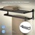 Towel rail without drilling foldable with adhesive pads 58 cm black made of aluminum ML-Design