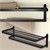 Towel rail without drilling foldable with adhesive pads 58 cm black made of aluminum ML-Design