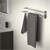 Håndklædestang uden boring 60 cm sølv rustfrit stål med 2 klæbepuder ML-Design