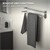 Håndklædestang uden boring 60 cm sølv rustfrit stål med 2 klæbepuder ML-Design