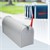 ML-Design US Mailbox mit schwenkbarer Fahne und Standfuß, grau, aus Aluminium