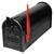 ML-Design US Mailbox mit aufrichtbarer Fahne in Rot retro-Schwarz aus Aluminium