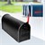 ML-Design US Mailbox mit schwenkbarer Fahne und Standfuß retro-Schwarz aus Aluminium