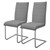 Sada 2 konzolových jídelních židlí s operadlem šedý koženkový potah ML-Design