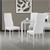 Essgruppe Tischgruppe 4 Stühle und 1 Tisch Weiß aus PU-Leder mit Metallbeinen ML-Design