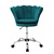 Cadeira de escritório com rodízios e encosto em forma de concha 68x68 cm estrutura metálica em veludo de petróleo design ML