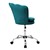Bürostuhl mit Rollen und Rückenlehne Muscheldesign 68x68 cm Petrol aus Samt Metallgestell ML-Design