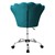 Kancelárská židle s kolecky a operadlem skorepinový design 68x68 cm petrolejový samet kovový rám ML design