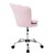 Kancelárska stolicka s kolieskami a opierkou v škrupinovom dizajne 68x68 cm svetloružový zamatový kovový rám ML dizajn