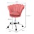 Krzeslo biurowe z kólkami i oparciem shell design 68x68 cm rózowy aksamit metalowa rama ML design