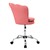 Office chair with castors and backrest shell design 68x68 cm pink velvet metal frame ML-Design