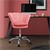 Krzeslo biurowe z kólkami i oparciem shell design 68x68 cm rózowy aksamit metalowa rama ML design