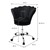 Bureaustoel met wielen en rugleuning schelpdesign 68x68 cm zwart fluweel metalen frame ML design