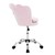 Office chair with castors and backrest shell design 55x60 cm light pink velvet metal frame ML design