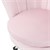 Silla de oficina con ruedas y respaldo diseño concha 55x60 cm terciopelo rosa claro estructura metálica diseño ML