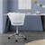Kancelárská židle s kolecky a operadlem skorepinový design 55x60 cm svetle modrý samet kovový rám ML design