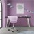 Kancelárska stolicka s kolieskami a opierkou v škrupinovom dizajne 55x60 cm fialový zamat kovový rám ML dizajn