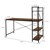 B-bureau met geïntegreerde plank 140x60x121,5 cm donkerbruin ML design