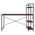 B-bureau met geïntegreerde plank 140x60x121,5 cm donkerbruin ML design