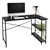 B-Ware bureau L-vorm aan beide zijden monteerbaar 120x89x75 cm zwart met legplank ML-Design