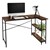 B-Ware bureau L-vorm aan beide zijden monteerbaar 120x89x75 cm donkerbruin met legplank ML-Design