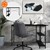 B-Ware bureau L-vorm aan beide zijden monteerbaar 120x89x75 cm Carbon met legplank ML-Design