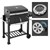 ML-Design charcoal grill with lid and side shelf, 106x114x68 cm, made of stainless steel and plastic