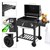 ML-Design charcoal grill with lid and side shelf, 106x114x68 cm, made of stainless steel and plastic