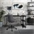 B-Ware bureau L-vorm aan beide zijden monteerbaar 140x89x75 cm Carbon met legplank ML-Design