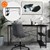 B-Ware bureau L-vorm aan beide zijden monteerbaar 140x89x75 cm Carbon met legplank ML-Design