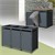 Caixa do caixote do lixo com cobertura para 3 caixotes do lixo 240L 200x80x124 cm aço antracite design ML