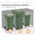 Affaldsspand med plantetag til 3 affaldsspande 240L 200x80x124 cm antracit stål ML design