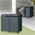 Cubo de basura con techo vegetal para 2 cubos de basura con cerradura 132x80x124 cm acero antracita diseño ML