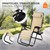 Sammenklappelig hvilestol beige med justerbar nakkestøtte og ryglæn inkl. kopholder fra ML-Design