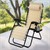 Sammenklappelig hvilestol beige med justerbar nakkestøtte og ryglæn inkl. kopholder fra ML-Design
