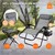 Solstol set 3-delad grå hopfällbar med bord ML-Design