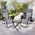 Sun lounger set 3-piece gray foldable with table ML-Design