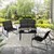 Gartenmöbel Set Loungegarnitur 4-Teilig Schwarz aus Stahl und Textil ML-Design