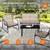 Sada zahradního nábytku lounge set 4-dílný taupe z oceli a textilu ML-Design