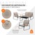 4 személyes kerti bútor szett taupe acélból és textilbol, 4 személyes ML-Design